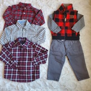 6 piece Red Sweater Vest Set 12M